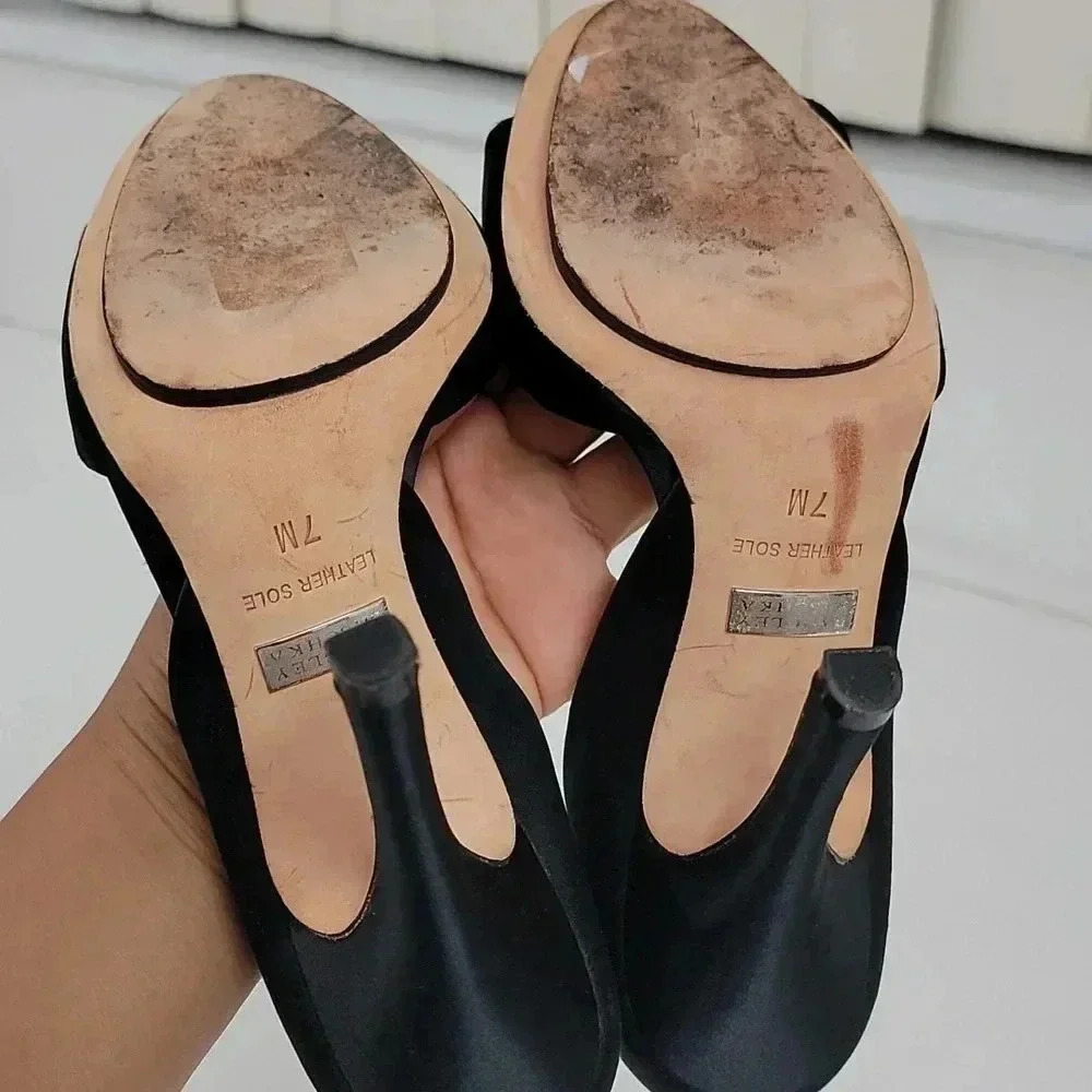 Badgley Mischka Randall D’Orsay Black Peep Toe Shoe - Picture 7 of 9